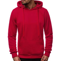 Raudonos spalvos vyriškas džemperis su gobtuvu Buvoli