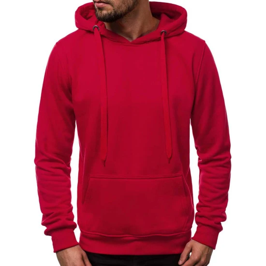 Raudonos spalvos vyriškas džemperis su gobtuvu Buvoli JS/2009