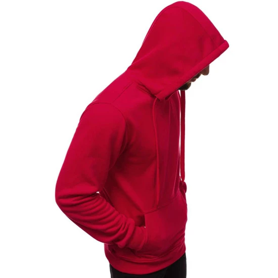 Raudonos spalvos vyriškas džemperis su gobtuvu Buvoli JS/2009