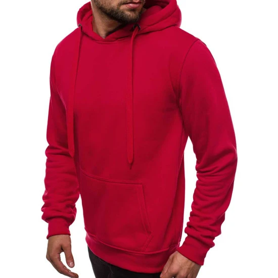 Raudonos spalvos vyriškas džemperis su gobtuvu Buvoli JS/2009