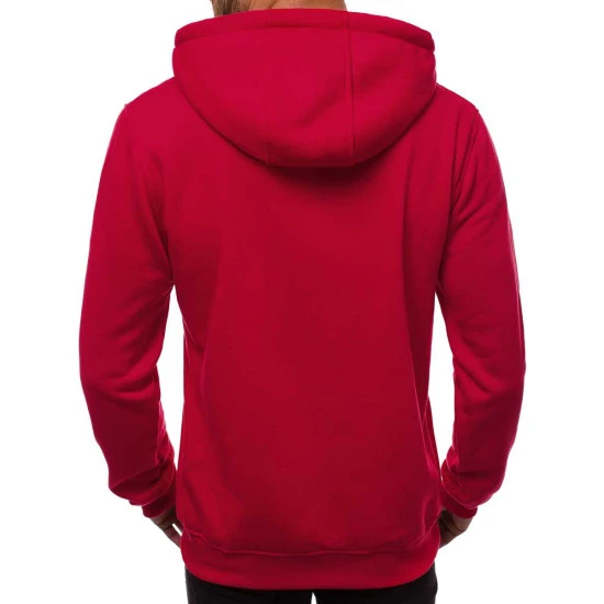 Raudonos spalvos vyriškas džemperis su gobtuvu Buvoli JS/2009