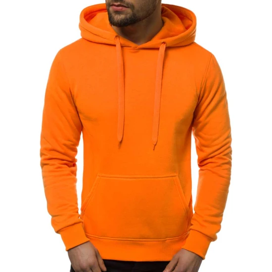 Oranžinės spalvos vyriškas džemperis su gobtuvu Buvoli JS/2009