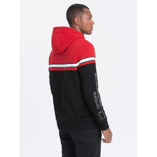 Raudonas džemperis su gobtuvu Vona V3 OM-SSNZ-22FW-014