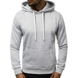 Pilkos spalvos vyriškas džemperis su gobtuvu Buvoli