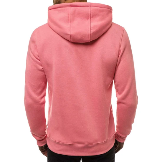 Rožinės spalvos vyriškas džemperis su gobtuvu Buvoli JS/2009