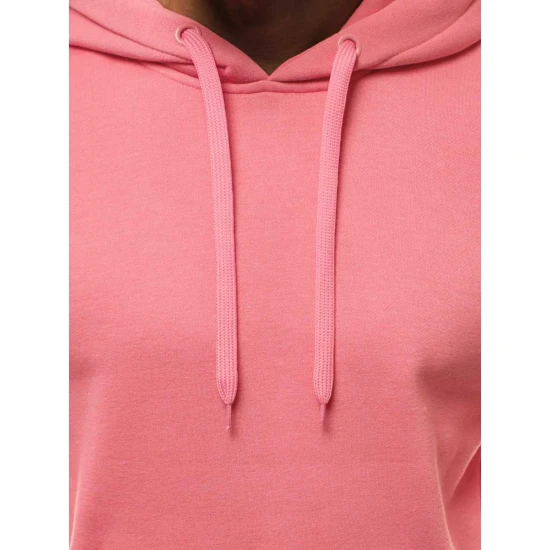 Rožinės spalvos vyriškas džemperis su gobtuvu Buvoli JS/2009