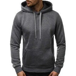 Tamsiai pilkos spalvos vyriškas džemperis su gobtuvu Buvoli