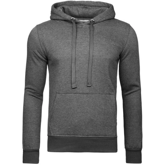 Tamsiai pilkos spalvos vyriškas džemperis su gobtuvu Buvoli Džemperiai su gobtuvu