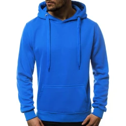 Mėlynos spalvos vyriškas džemperis su gobtuvu Buvoli