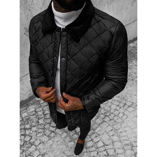 Vyriška juoda dygsniuota striukė Boris O/5619Z