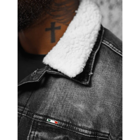 Džinsinis švarkas juodas Gober NB/MJ516NZ