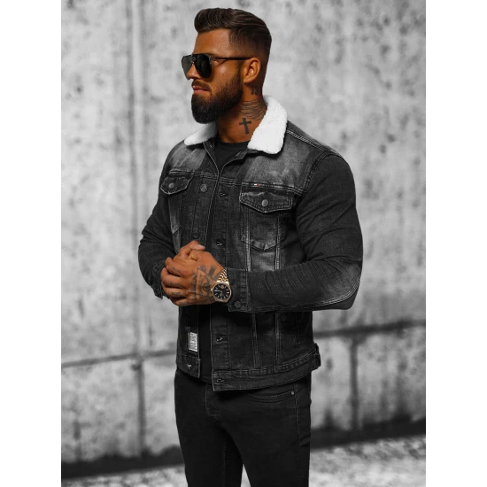 Džinsinis švarkas juodas Gober NB/MJ516NZ