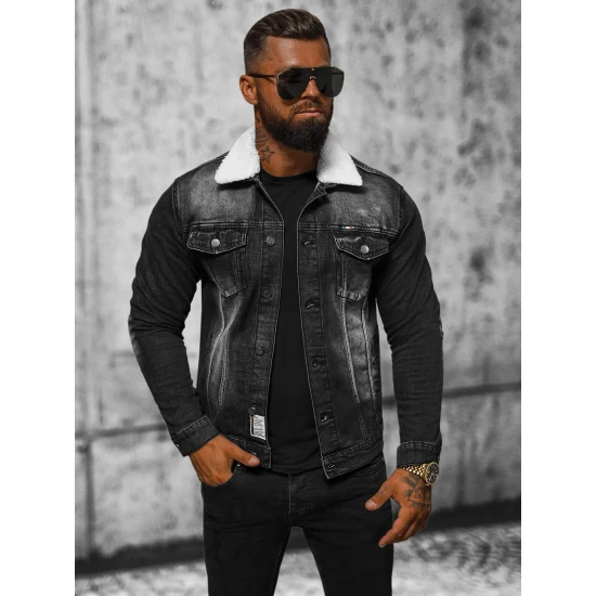 Džinsinis švarkas juodas Gober NB/MJ516NZ