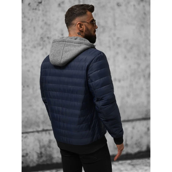 Tamsiai mėlyna vyriška striukė su gobtuvu Kidol Rudeninės / Pavasarinės