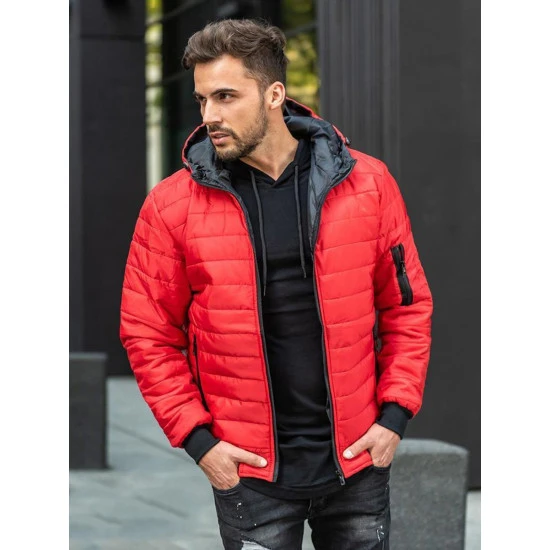 Vyriška pavasarinė - rudeninė striukė raudonos spalvos Nosal JS/MY13