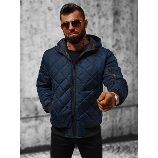 Vyriška tamsiai mėlynos spalvos striukė su gobtuvu Ogmina JS/MY21