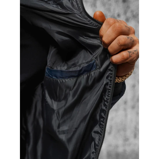 Vyriška tamsiai mėlynos spalvos striukė su gobtuvu Ogmina JS/MY21