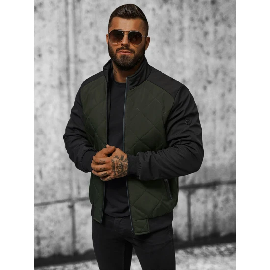 Vyriška tamsiai žalia striukė Rober JS/84M3022/136