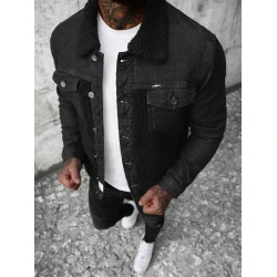 Juodos spalvos džinsinė striukė Biok