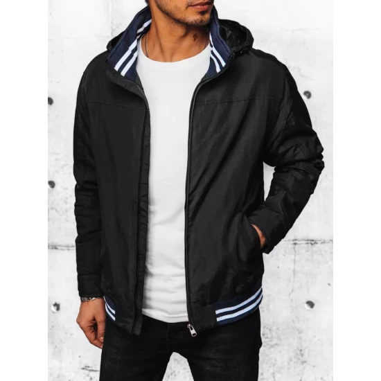 Vyriška juoda striukė su gobtuvu Nemor TX4378