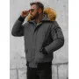Зимняя мужская куртка Lemor в стиле бомбер, темно-серого цвета
