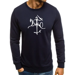 Tamsiai mėlynas džemperis su Vytis stilistika