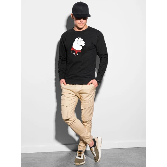 Juodos spalvos džemperis Lama B1153 Premium