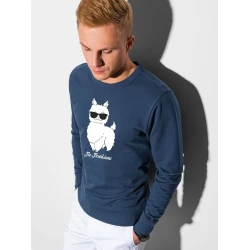 Tamsiai mėlynos spalvos džemperis No ProbLlama