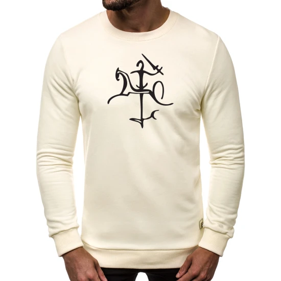 Baltas vyriškas džemperis su Vytis stilistika 2001-10