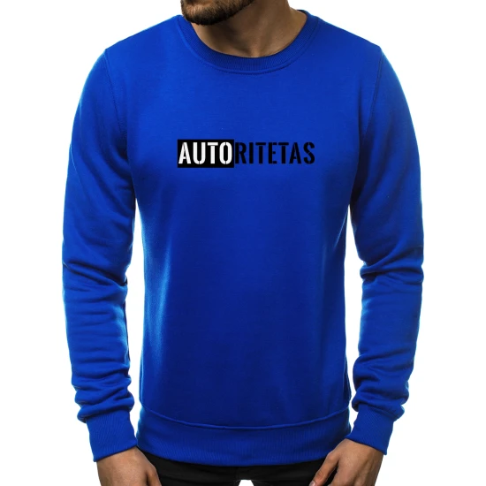Ryškiai mėlynas vyriškas džemperis Autoritetas 2001-10