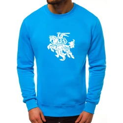 Šviesiai mėlynos spalvos džemperis su baltu vyčiu Vytis