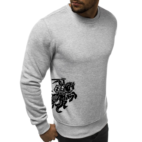 Vyriškas džemperis - pilkas su herbu ant šono Vytis 2001-10