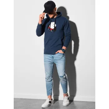Dark blue hooded sweater Lama