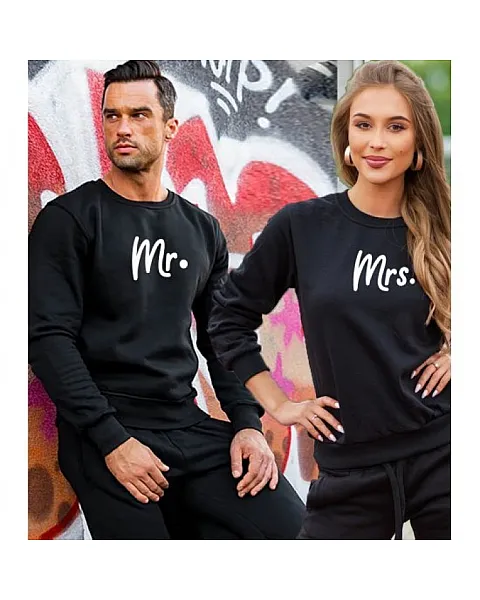 Juodas megztinis Mr&Mrs
