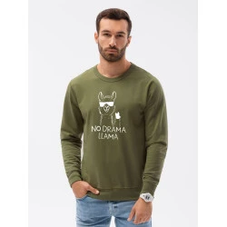 Chaki spalvos džemperis No drama Llama