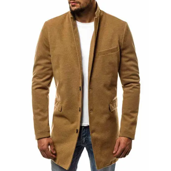 Elegantiškas rudas vyriškas paltas Sugal JB/1047Z-cx0359A