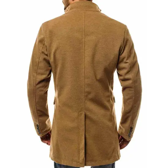 Elegantiškas rudas vyriškas paltas Sugal JB/1047Z-cx0359A