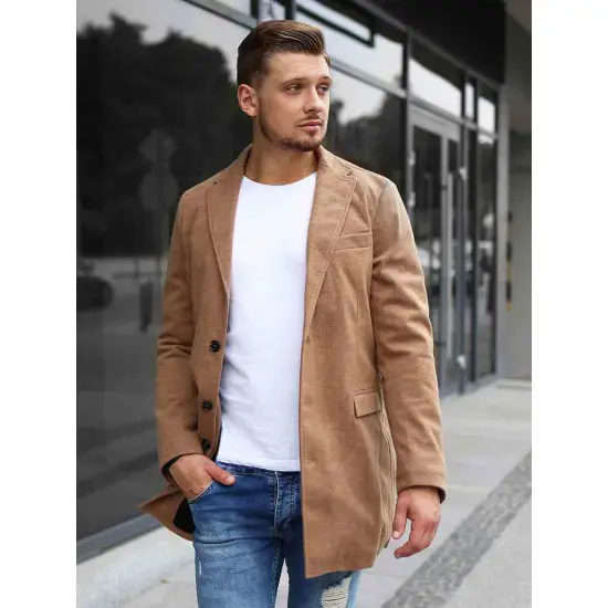 Elegantiškas rudas vyriškas paltas Sugal JB/1047Z-cx0359A