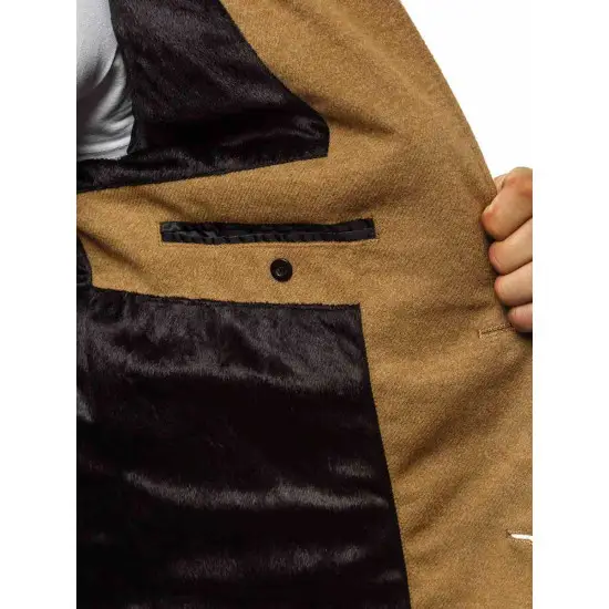 Elegantiškas rudas vyriškas paltas Sugal JB/1047Z-cx0359A
