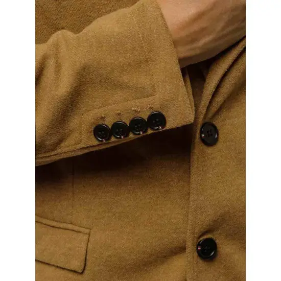 Elegantiškas rudas vyriškas paltas Sugal JB/1047Z-cx0359A