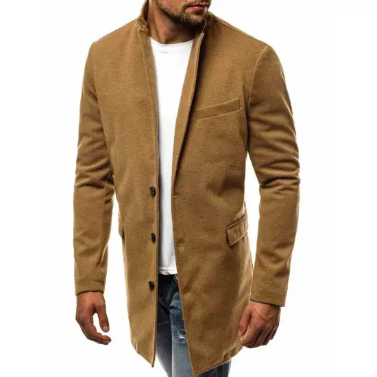 Elegantiškas rudas vyriškas paltas Sugal JB/1047Z-cx0359A