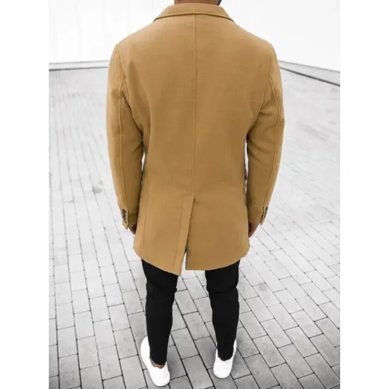 Elegantiškas rudas vyriškas paltas Sugal JB/1047Z-cx0359A