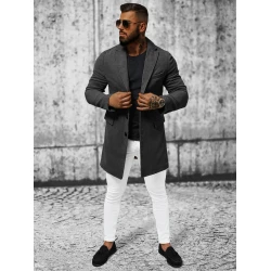 Elegantiškas tamsiai pilkas vyriškas paltas Sugal