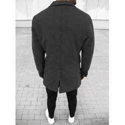 Elegantiškas tamsiai pilkas vyriškas paltas Sugal