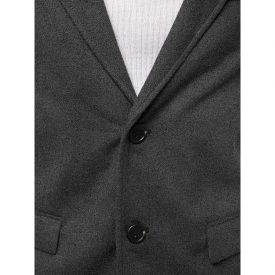 Elegantiškas tamsiai pilkas vyriškas paltas Sugal JB/1047Z