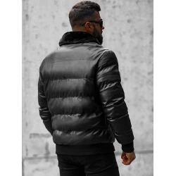 Juoda dygsniuota vyriška striukė Rotir