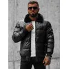 Juoda dygsniuota vyriška striukė Rotir O/M795