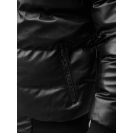 Juoda dygsniuota vyriška striukė Rotir O/M795