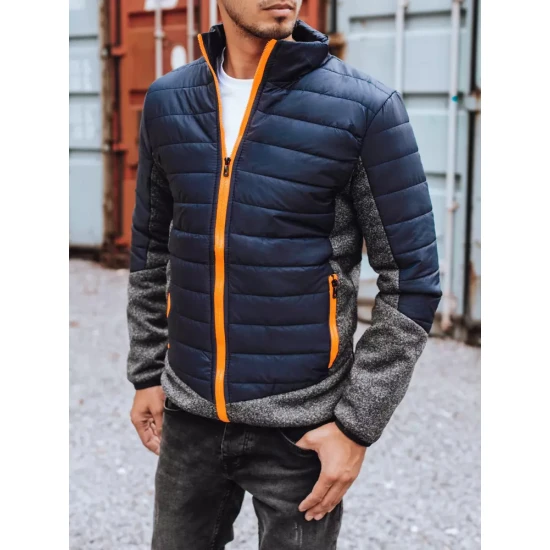 Vyriška tamsiai mėlynos spalvos striukė su orandžinėmis detalėmis Karen TX3783