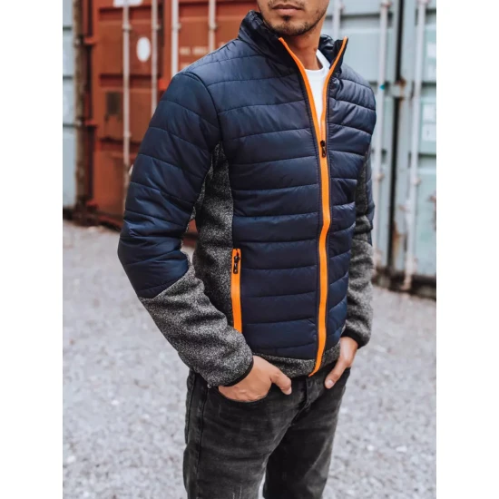 Vyriška tamsiai mėlynos spalvos striukė su orandžinėmis detalėmis Karen TX3783